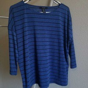 Dark Blue Heather Striped Shirt